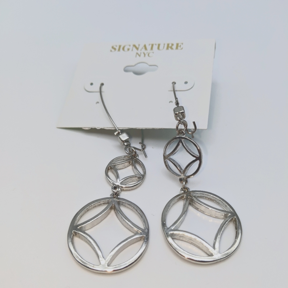 Signature NYC Silver-tone Dangle Earrings